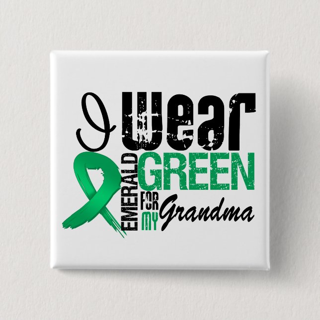 Chapa Cuadrada Cáncer De Hígado Que Uso Verde Esmeralda Para Mi A (Anverso)