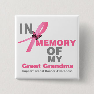 Chapa Cuadrada Cáncer de mama en memoria de mi abuela