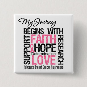 Chapa Cuadrada CÁNCER de PECHO que mi viaje comienza con la FE