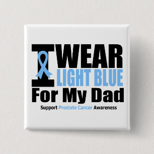 Chapa Cuadrada Cáncer de próstata llevo azul claro para mi papá