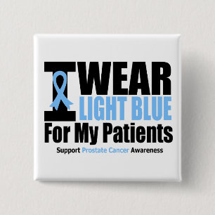 Chapa Cuadrada Cáncer de próstata llevo azul claro para mis