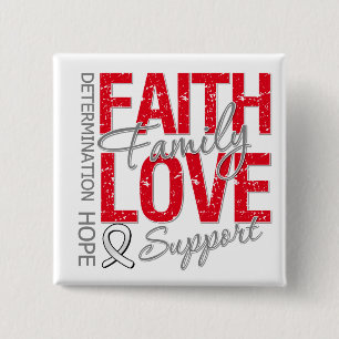 Chapa Cuadrada Cáncer de pulmón inspirador del collage del lema