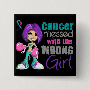 Chapa Cuadrada Cáncer de tiroides ensuciado con Girl.png