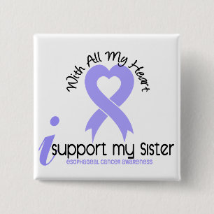 Chapa Cuadrada Cáncer del esófago apoyo a mi hermana