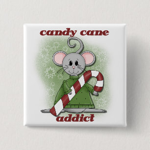 Chapa Cuadrada Candy Cane Addict Tshirts y regalos