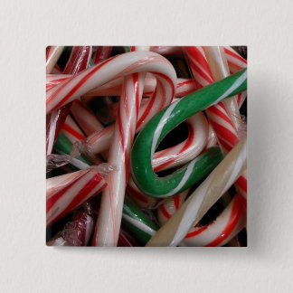 Chapa Cuadrada Candy Canes Navidades vacaciones Verde Blanco y Ro