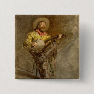 Chapa Cuadrada Cantando Cowboy Español con Canción Vaquera Tocand