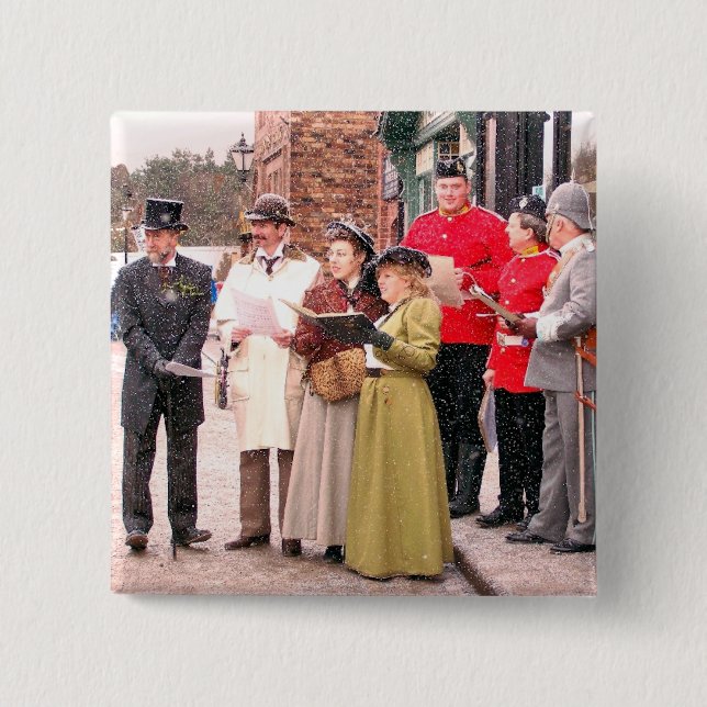 CHAPA CUADRADA CANTANTES DE CAROL NAVIDADES VICTORIANOS (Anverso)