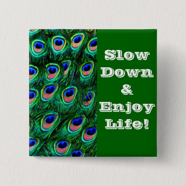 Chapa Cuadrada Caperas de pavo real_ (Anverso)