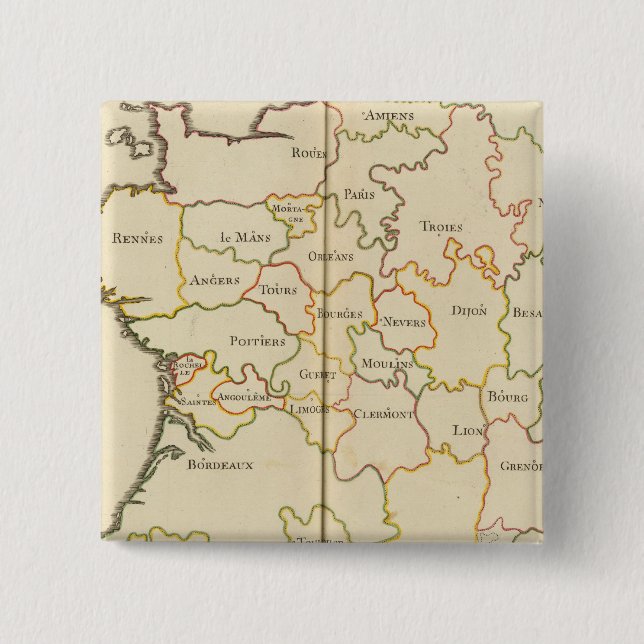 Chapa Cuadrada Capitales de Francia (Anverso)