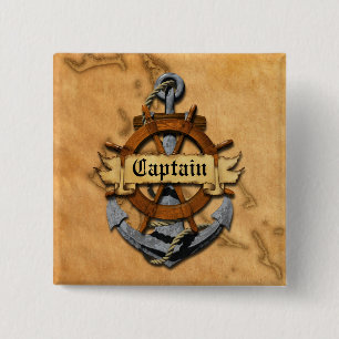 Chapa Cuadrada Capitán Anchor y rueda