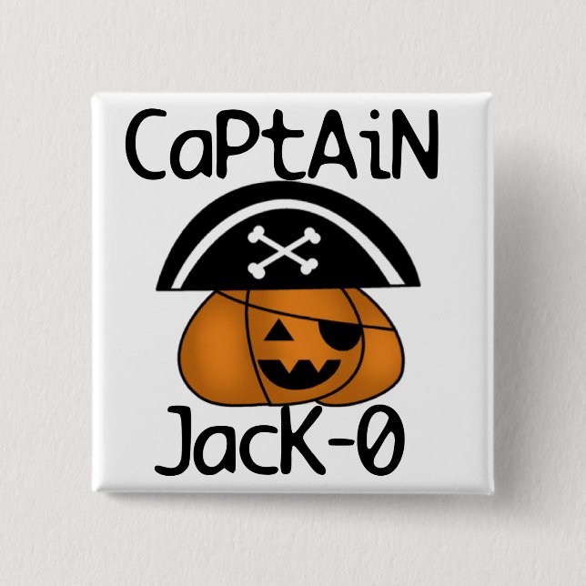 Chapa Cuadrada Capitán camisetas y regalos Jack=O Halloween (Anverso)