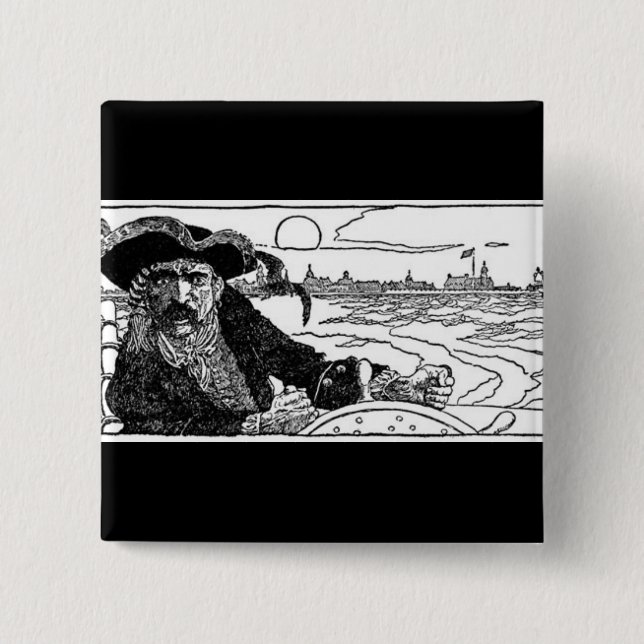 Chapa Cuadrada Capitán de Piratas (Anverso)