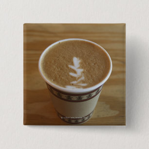 Chapa Cuadrada Cappuccino con diseño del árbol en espuma