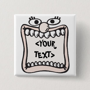 Chapa Cuadrada Cara divertida,<YOUR TEXT>