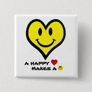 Chapa Cuadrada Cara feliz del corazón