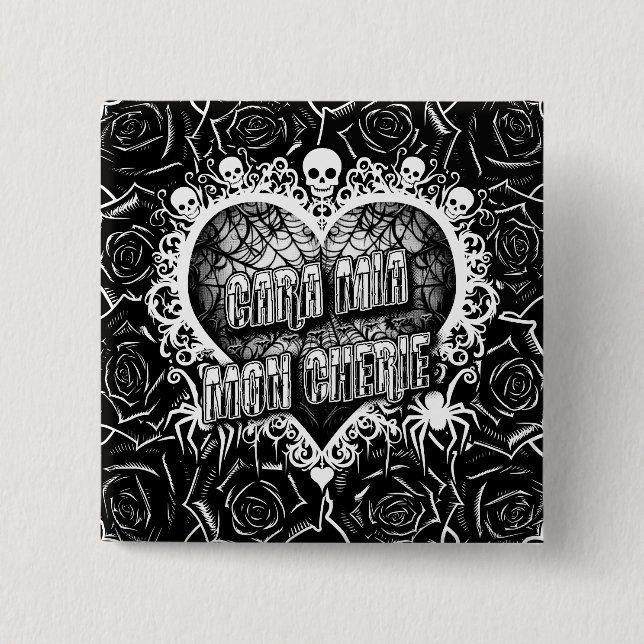 Chapa Cuadrada Cara Mia, Mon Cherie (Anverso)