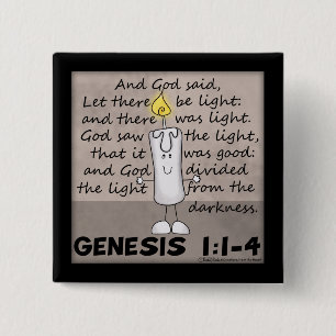 Chapa Cuadrada Carácter Light-Genesis-Candlestick creado por Dios