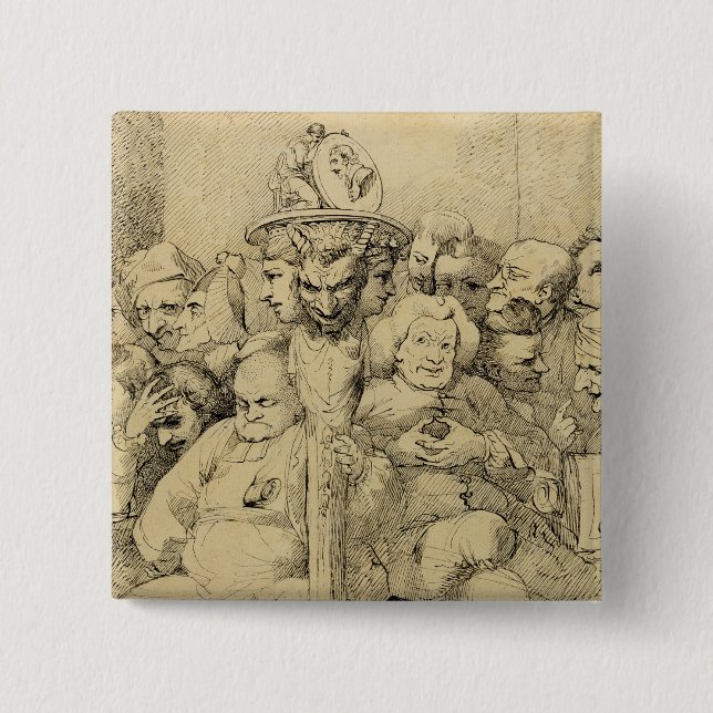 Chapa Cuadrada Caracteres literarios montados alrededor del (Anverso)