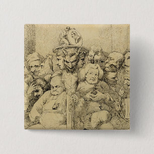 Chapa Cuadrada Caracteres literarios montados alrededor del