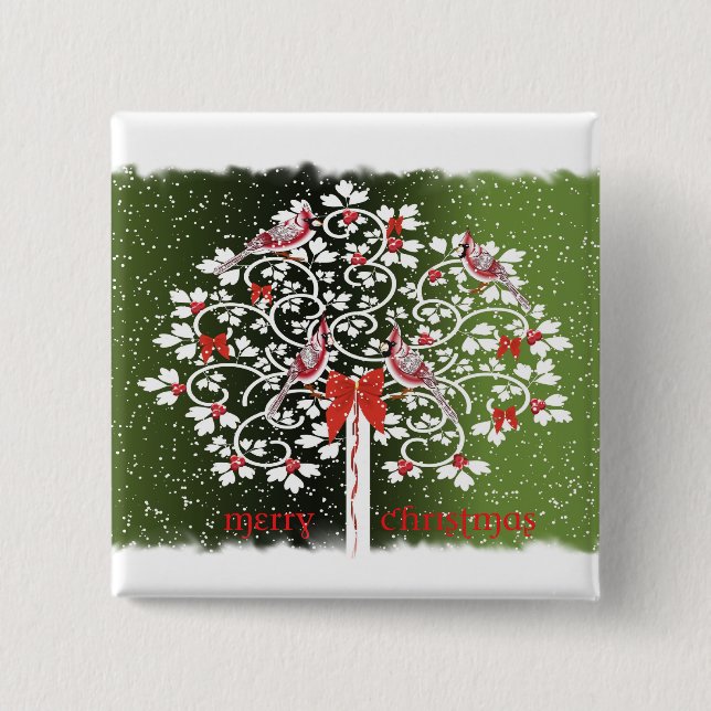 Chapa Cuadrada Cardenales del navidad (Anverso)