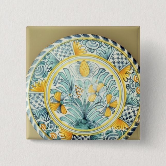 Chapa Cuadrada Cargador de Bluedash Delftware, cerámica de (Anverso)