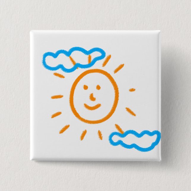 Chapa Cuadrada Cargar los dibujos de los niños convierte los dibu (Anverso)