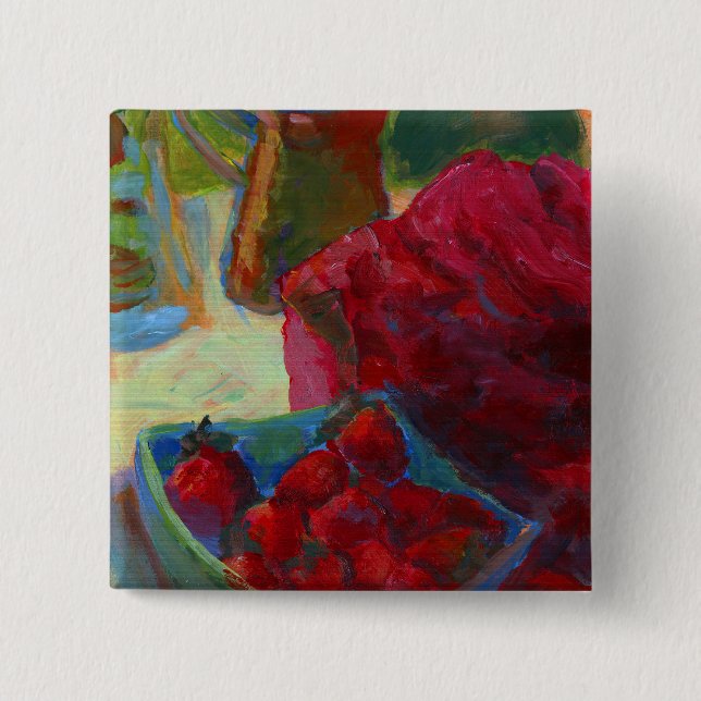 Chapa Cuadrada Cargar tu trabajo de arte | Convertir la pintura P (Anverso)