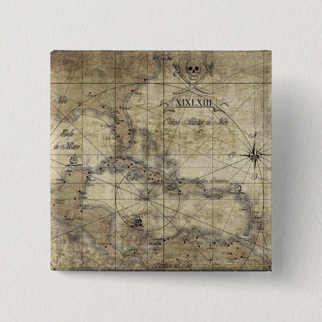 Chapa Cuadrada Caribe - mapa antiguo (Anverso)