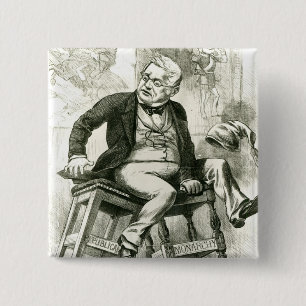 Chapa Cuadrada Caricatura de Adolphe Thiers entre dos