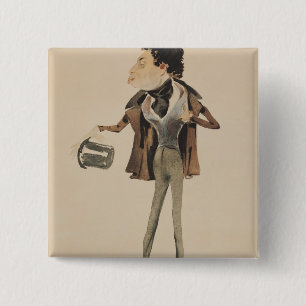 Chapa Cuadrada Caricatura de Alexander Dumas Pere