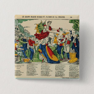 Chapa Cuadrada Caricatura del demonio del dinero, 1860