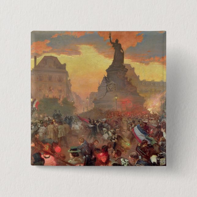 Chapa Cuadrada Carnaval en París en honor del ruso (Anverso)