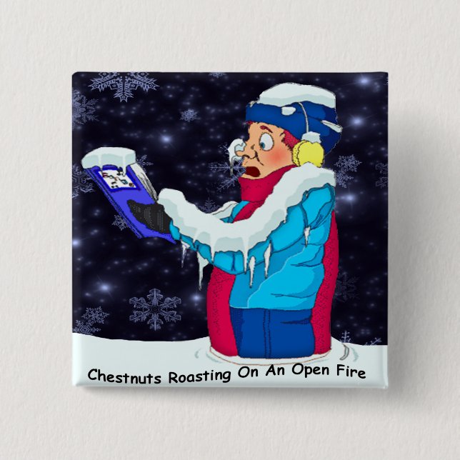 Chapa Cuadrada Caroler de Navidades fríos (Anverso)