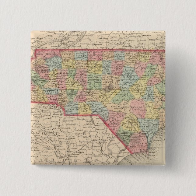 Chapa Cuadrada Carolina del Norte 8 (Anverso)