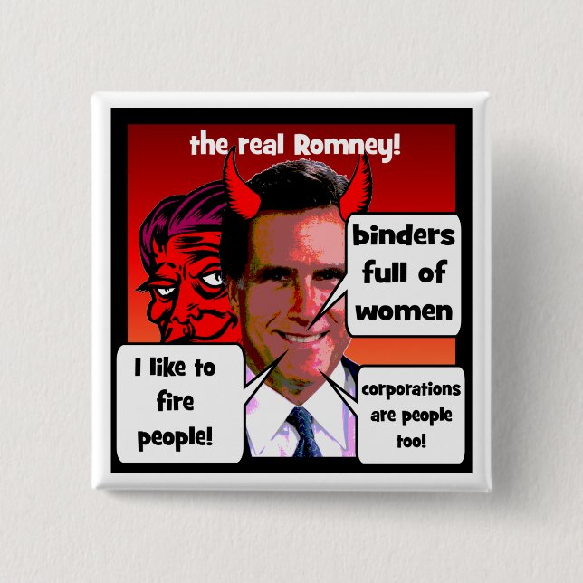 Chapa Cuadrada Carpeta de los gaffs de Romney por completo de (Anverso)
