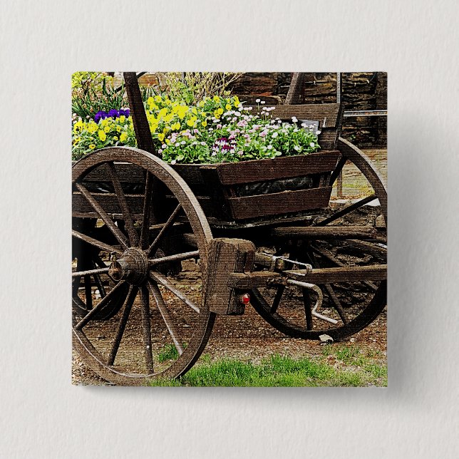 Chapa Cuadrada Carro de flores (Anverso)