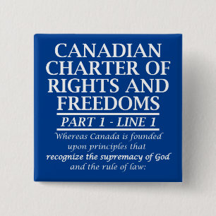 Chapa Cuadrada Carta Canadiense de Libertad de Religión Cristiana