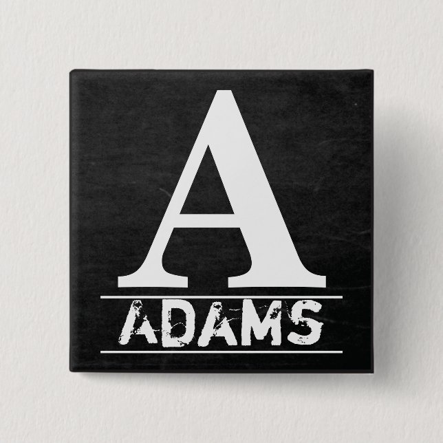 Chapa Cuadrada Cartas de monograma de pizarra (Anverso)