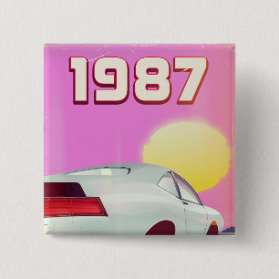 Chapa Cuadrada cartel de automóvil deportivo de 1987