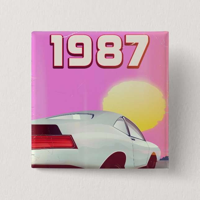 Chapa Cuadrada cartel de automóvil deportivo de 1987 (Anverso)