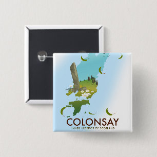 Chapa Cuadrada Cartel de Colonsay Inner Hebrides, de Escocia