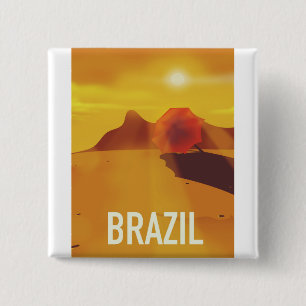 Chapa Cuadrada Cartel de viaje a Brasil