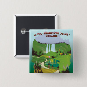 Chapa Cuadrada Cartel de viaje a Ivano-Frankivsk Oblast Ucrania