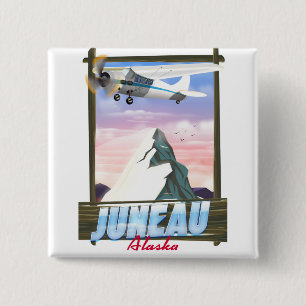 Chapa Cuadrada Cartel de viaje a Juneau Alaska
