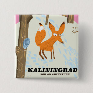 Chapa Cuadrada Cartel de viaje a Kaliningrad "para una aventura"