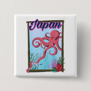 Chapa Cuadrada cartel de viaje de estilo vintage de Japón