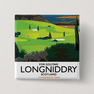 Chapa Cuadrada cartel de viaje de golf de longniddry Escocia