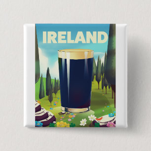 Chapa Cuadrada Cartel de viaje de pinta de Irlanda