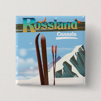 Chapa Cuadrada Cartel de viaje de Rossland Canadá.